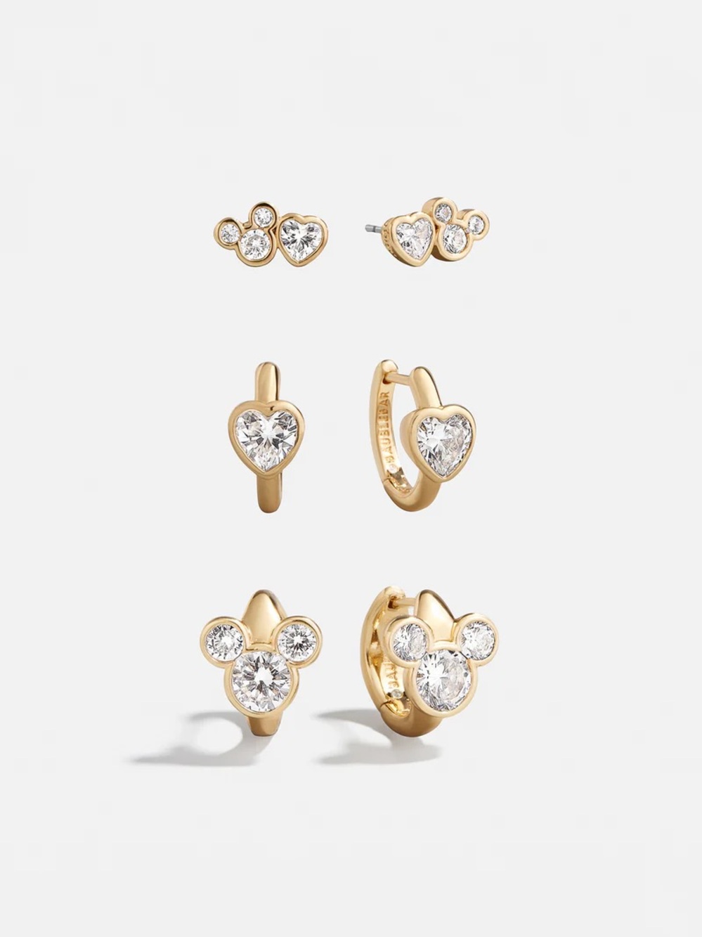 3 baublebar Disney Cubic Zirconia Heart Earring Set
